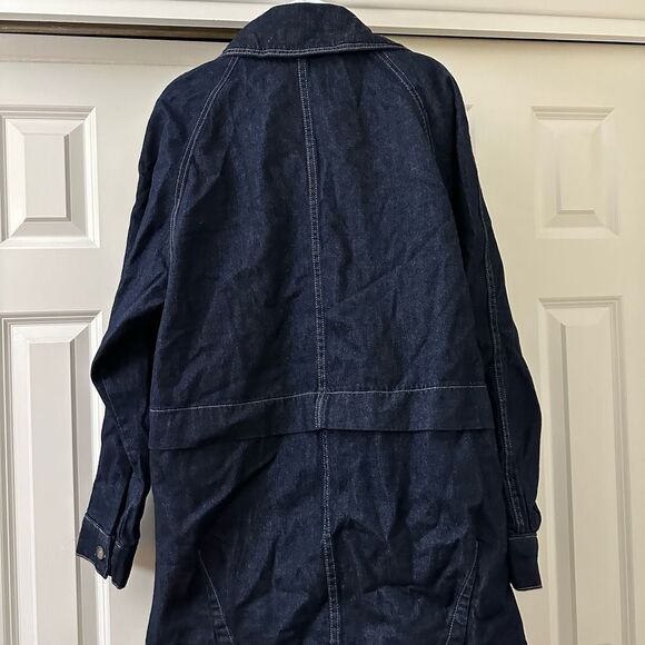 Free People Denim Car Coat Jean Jacket - Picture 8 of 10